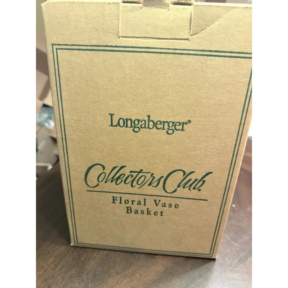 Longaberger 2003 Collectors Club Floral Vase Basket Liner Original Box 11 Inch